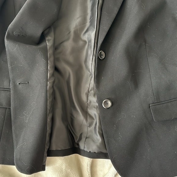 NINE WEST BLACK FITTED BLAZER DOUBLE LAYERED WITH BUTTONS AND POCKETS. SZ 16 - Picture 2 of 3